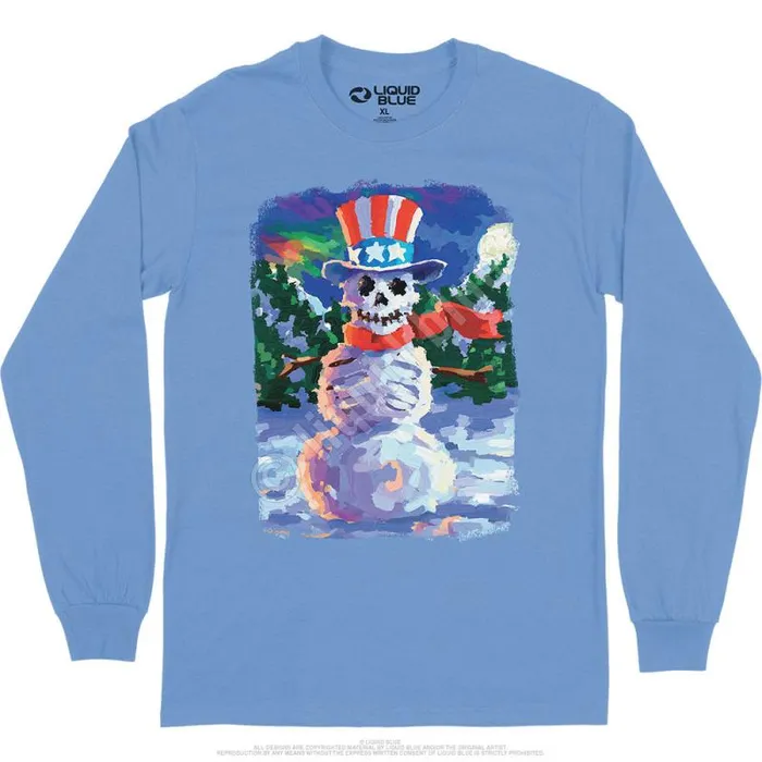 Liquid Blue Long Sleeve Men Snowman Skeleton Long Sleeve TShirt