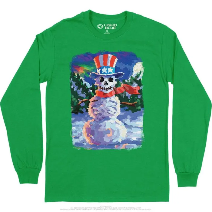 Liquid Blue Long Sleeve Men Snowman Skeleton Long Sleeve TShirt