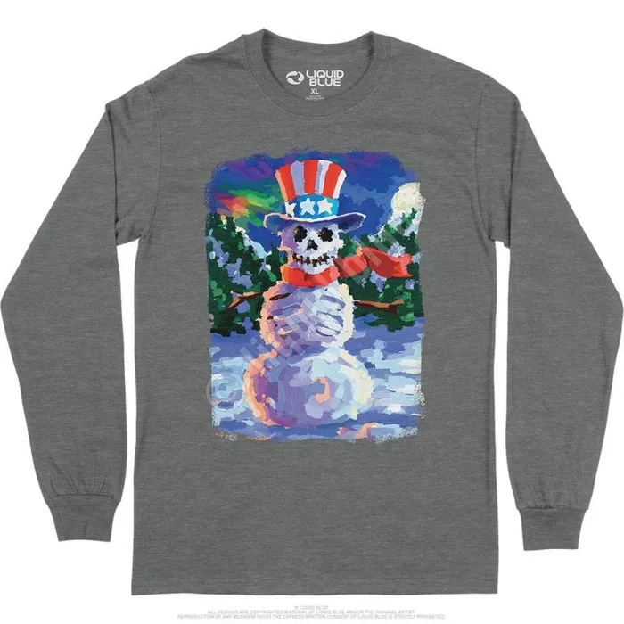 Liquid Blue Long Sleeve Men Snowman Skeleton Long Sleeve TShirt