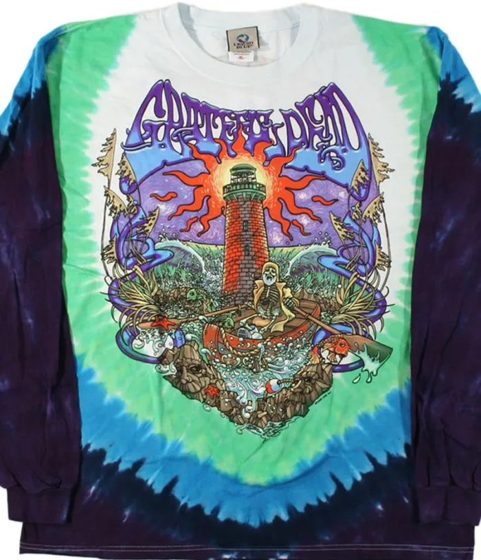 Liquid Blue Long Sleeve Men Watch Tower TieDye Long Sleeve TShirt