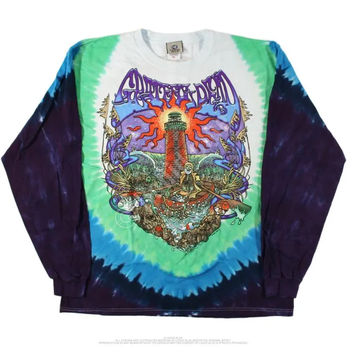 Liquid Blue Long Sleeve Men Watch Tower TieDye Long Sleeve TShirt
