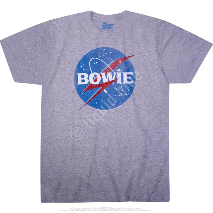 Liquid Blue PolyCotton TShirt Men Bowies In Space Heather PolyCotton TShirt