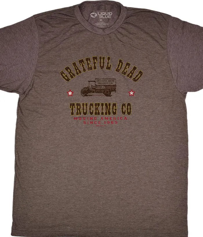 Liquid Blue PolyCotton TShirt Men GD Truckin Brown Poly Cotton TShirt