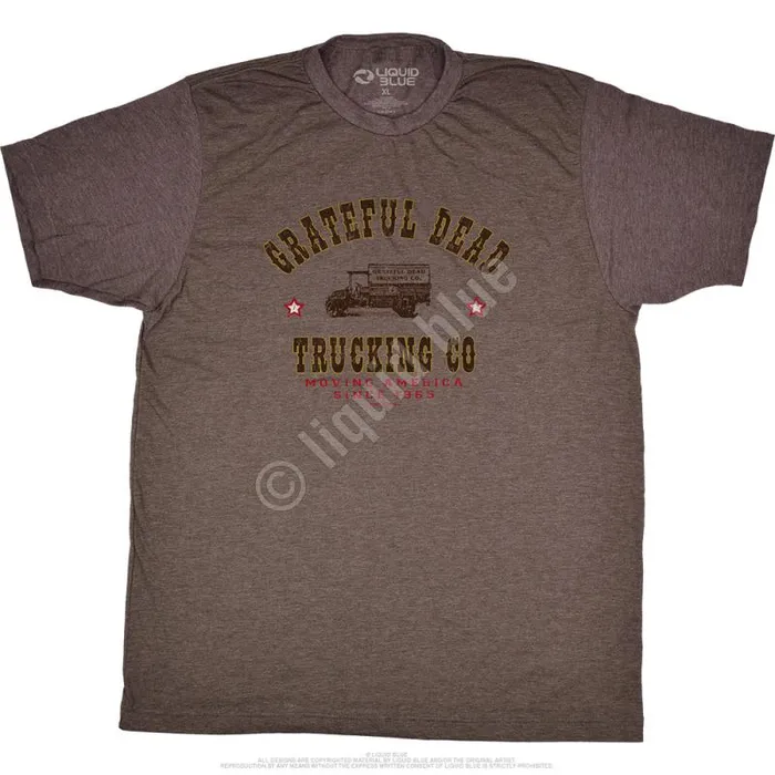 Liquid Blue PolyCotton TShirt Men GD Truckin Brown Poly Cotton TShirt