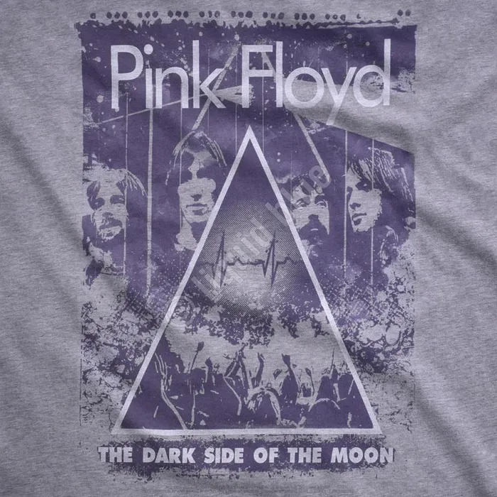 Liquid Blue PolyCotton TShirt Men Pink Floyd Live Heather Grey PolyCotton TShirt
