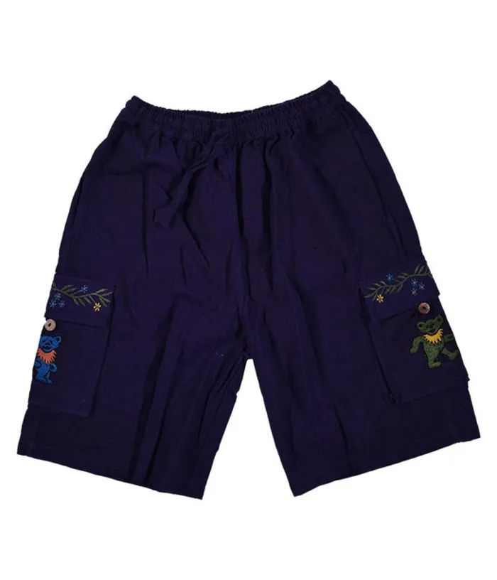 Liquid Blue Shorts Men GD Bear Flower Cargo Shorts