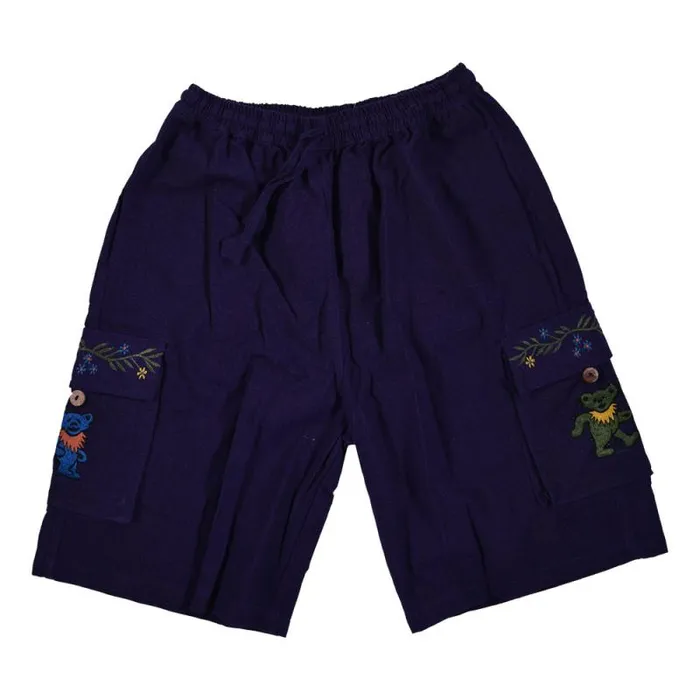 Liquid Blue Shorts Men GD Bear Flower Cargo Shorts