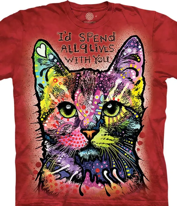 Liquid Blue TShirt Men 9 Lives Classic Cotton TShirt