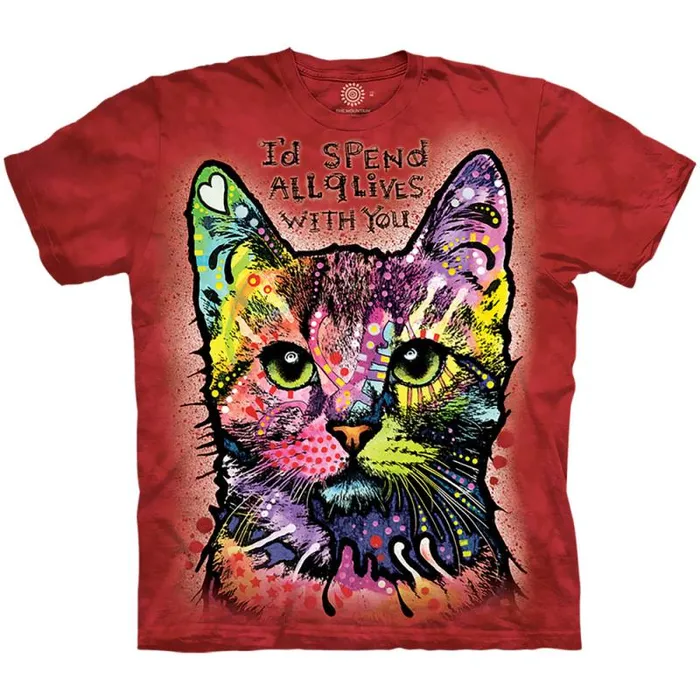 Liquid Blue TShirt Men 9 Lives Classic Cotton TShirt