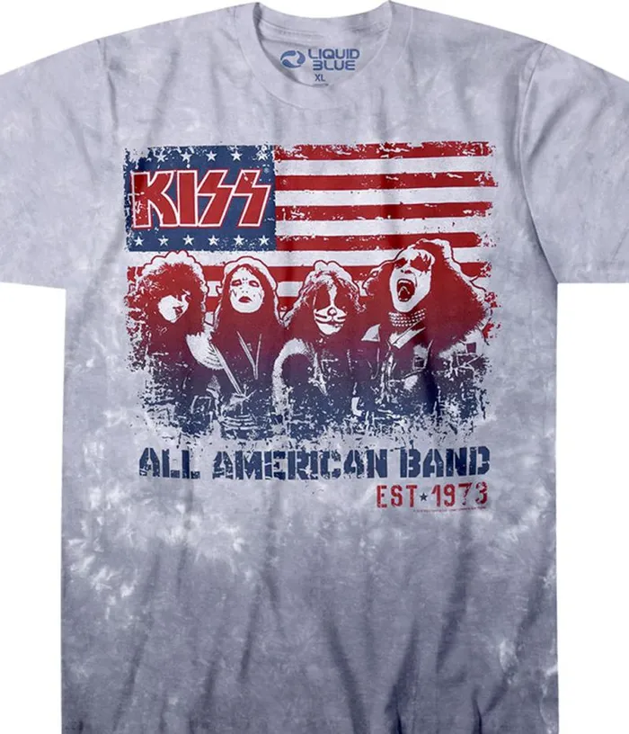 Liquid Blue TShirt Men All American Band TieDye TShirt