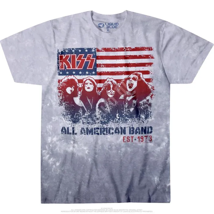 Liquid Blue TShirt Men All American Band TieDye TShirt