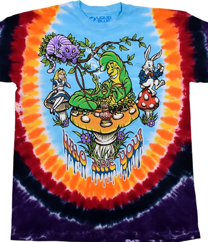 Liquid Blue TShirt Men All Mad Here TieDye TShirt