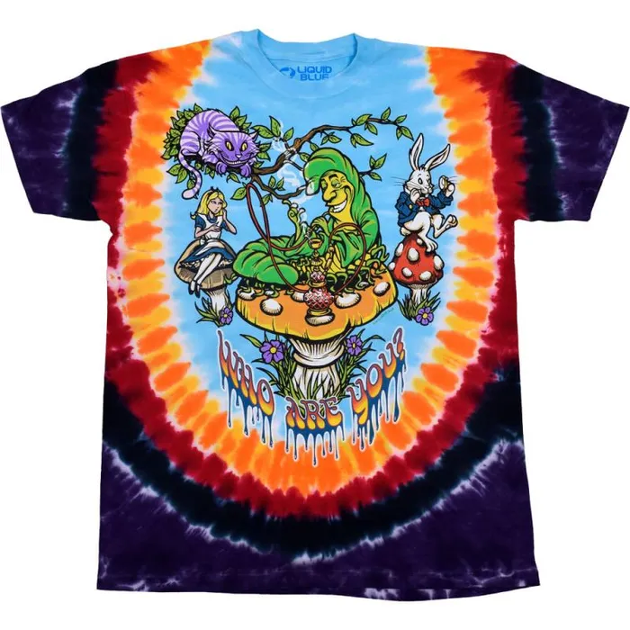 Liquid Blue TShirt Men All Mad Here TieDye TShirt