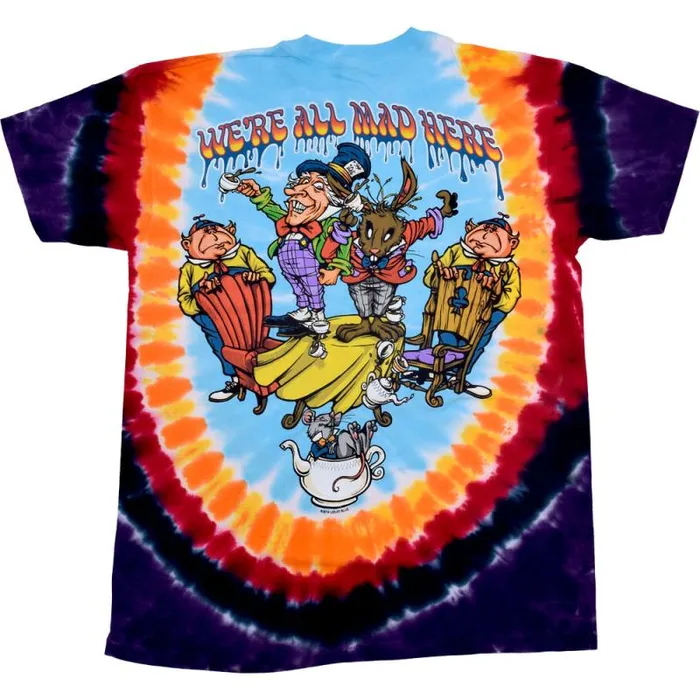 Liquid Blue TShirt Men All Mad Here TieDye TShirt