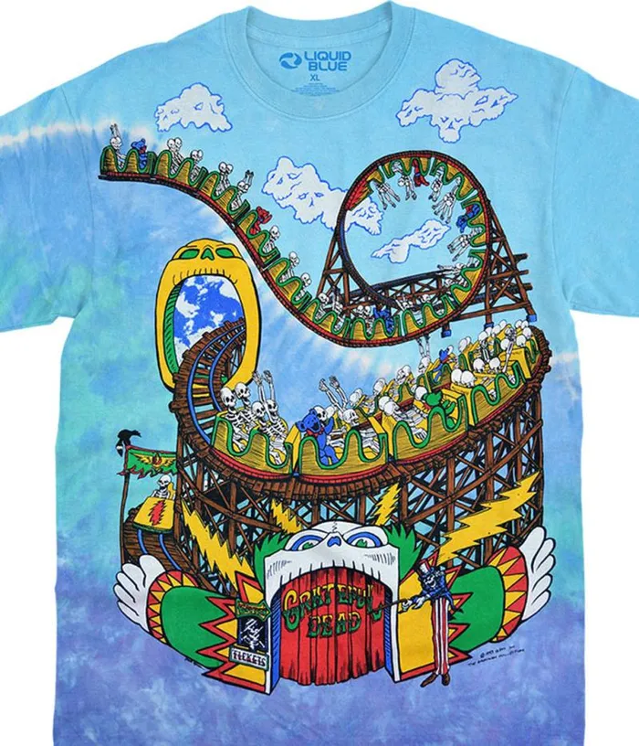 Liquid Blue TShirt Men Amusement Park TieDye TShirt