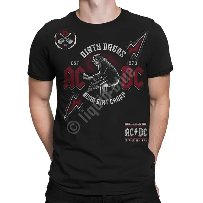 Liquid Blue TShirt Men Australian Hard Rock Black TShirt