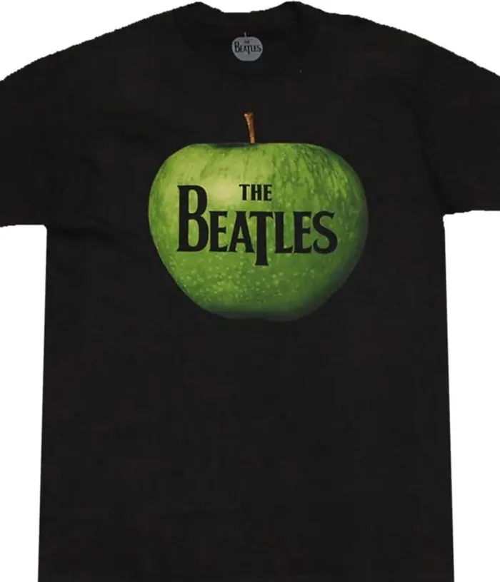 Liquid Blue TShirt Men Beatles Apple Logo Black TShirt