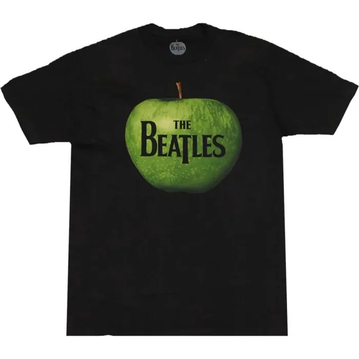 Liquid Blue TShirt Men Beatles Apple Logo Black TShirt
