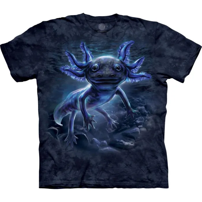 Liquid Blue TShirt Men Black Axolotl Classic Cotton TShirt