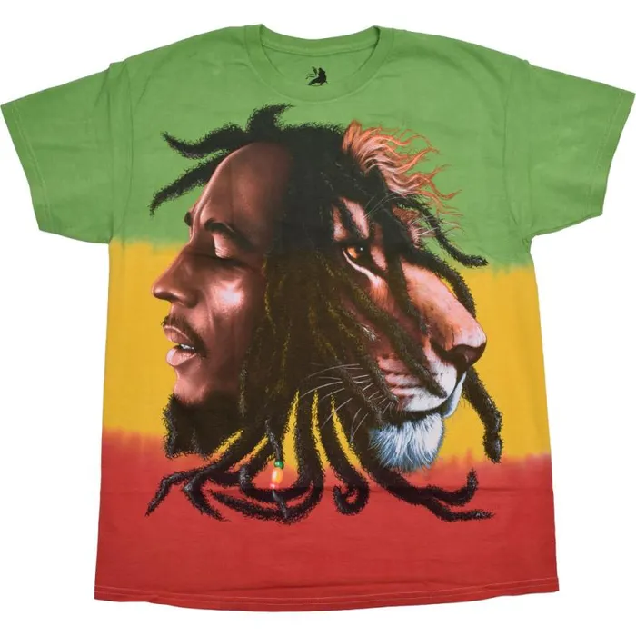 Liquid Blue TShirt Men Bob Marley Profiles TieDye TShirt