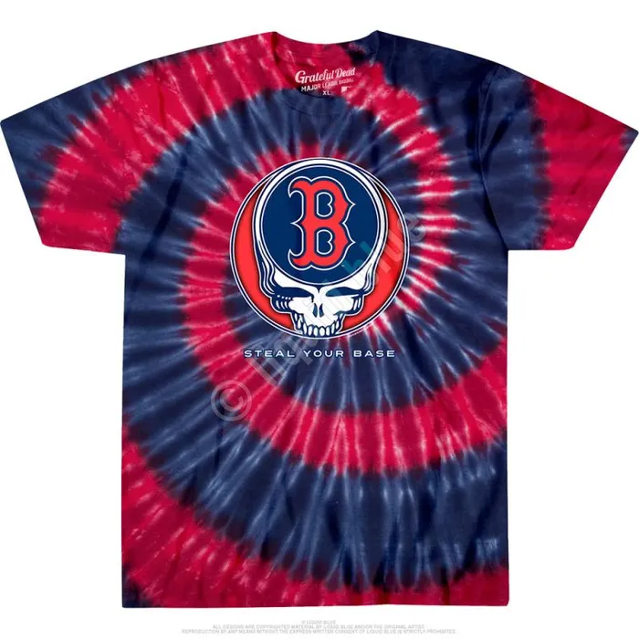 Liquid Blue TShirt Men Boston Red Sox Steal Your Base TieDye TShirt