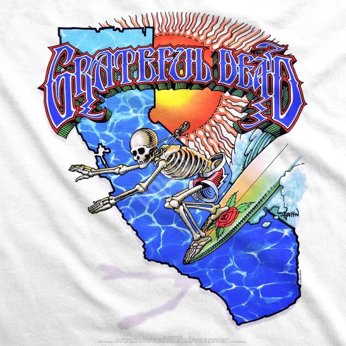 Liquid Blue TShirt Men California Surfer White TShirt