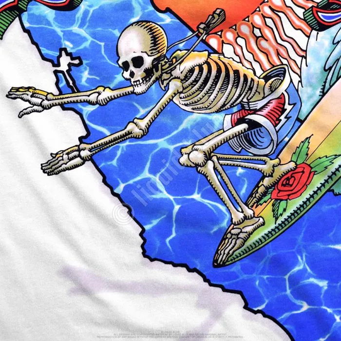 Liquid Blue TShirt Men California Surfer White TShirt