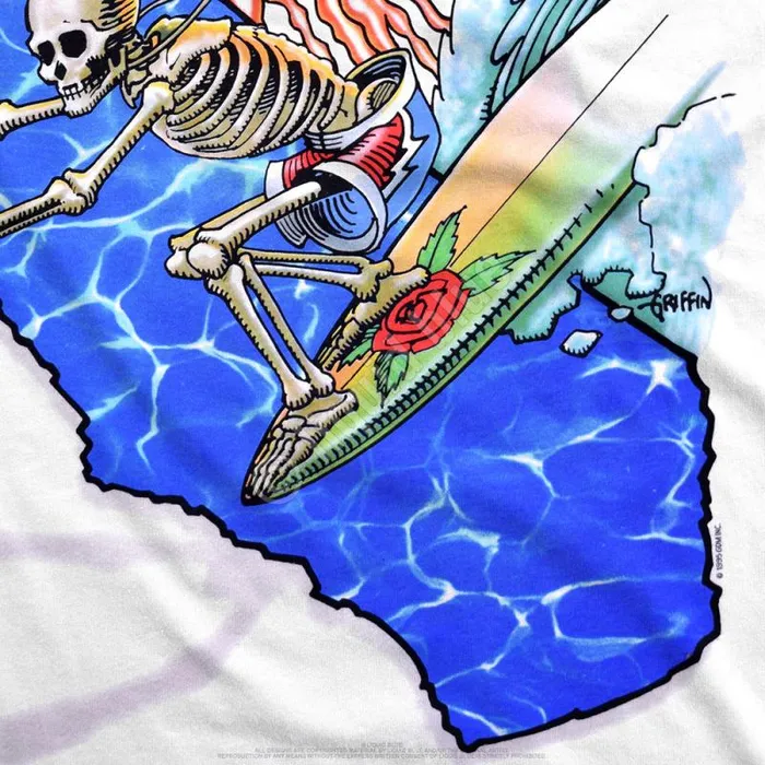 Liquid Blue TShirt Men California Surfer White TShirt
