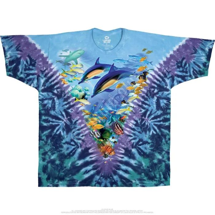 Liquid Blue TShirt Men Caribbean Treasure TieDye TShirt