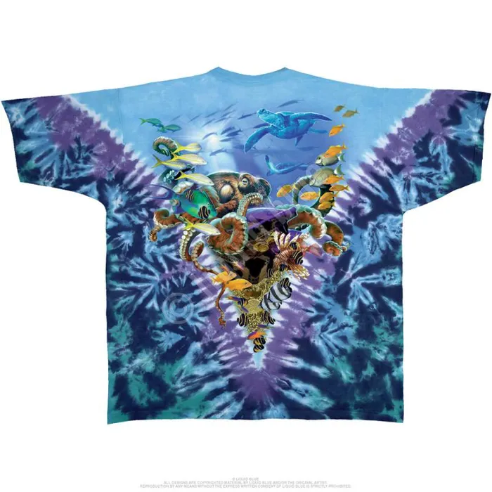 Liquid Blue TShirt Men Caribbean Treasure TieDye TShirt