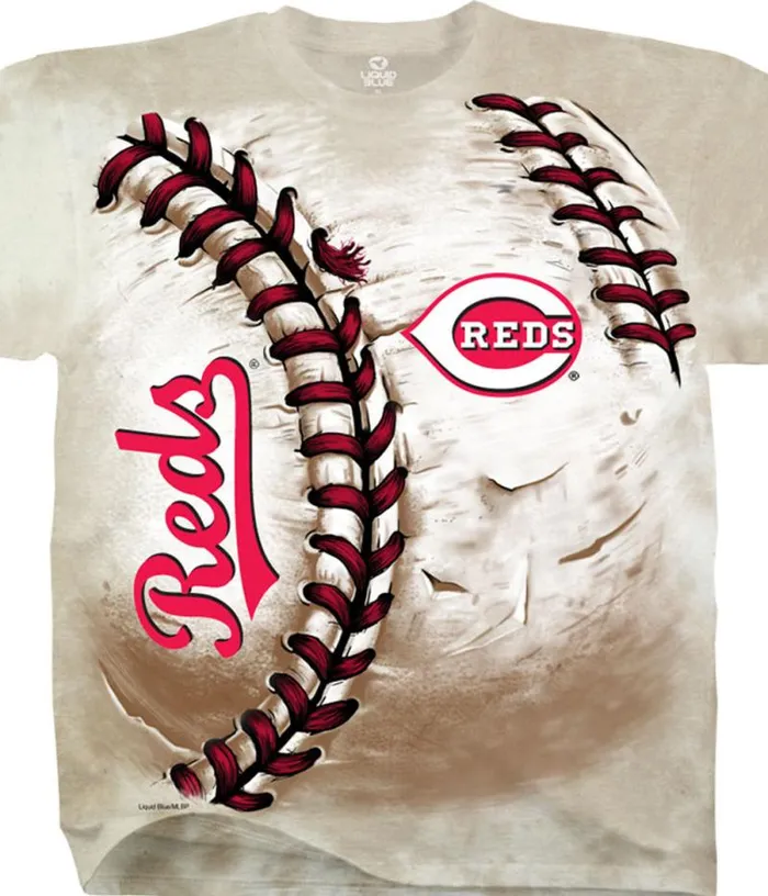 Liquid Blue TShirt Men Cincinnati Reds Hardball TieDye TShirt