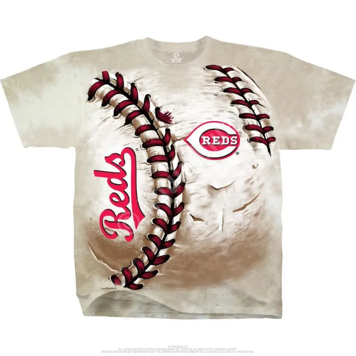 Liquid Blue TShirt Men Cincinnati Reds Hardball TieDye TShirt