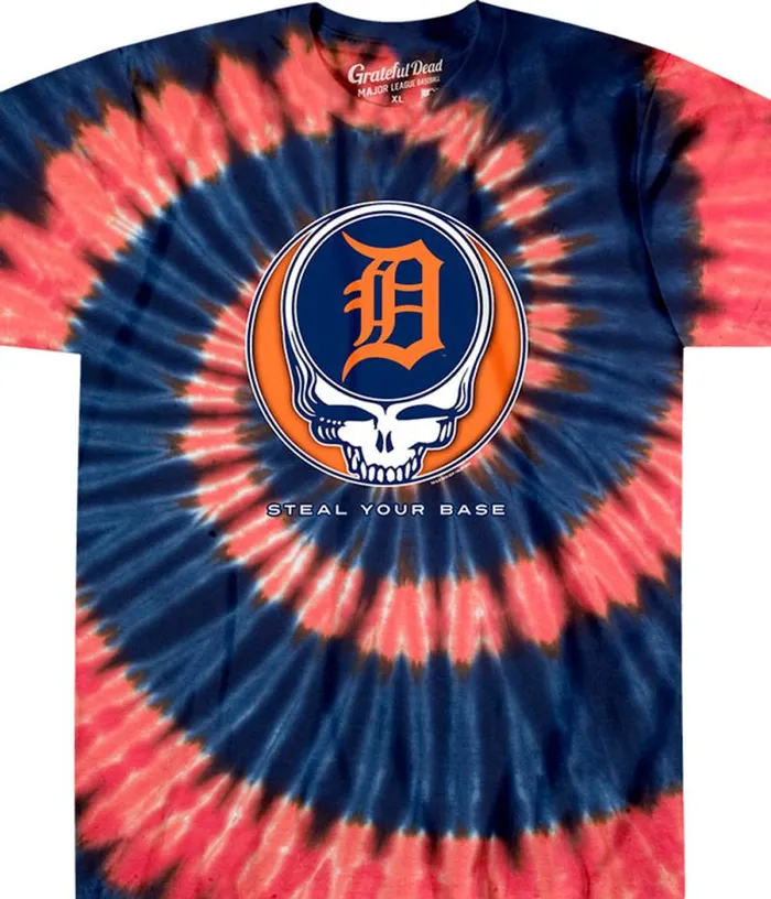 Liquid Blue TShirt Men Detroit Tigers Steal Your Base TieDye TShirt