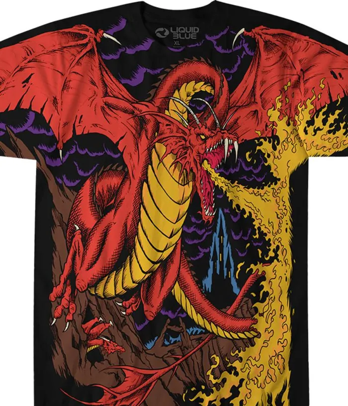 Liquid Blue TShirt Men Dragon Black TShirt