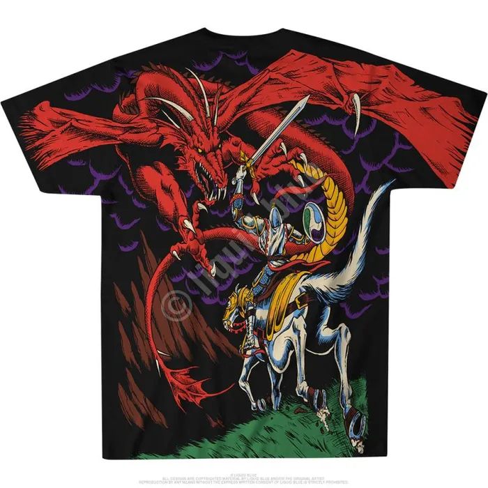 Liquid Blue TShirt Men Dragon Black TShirt