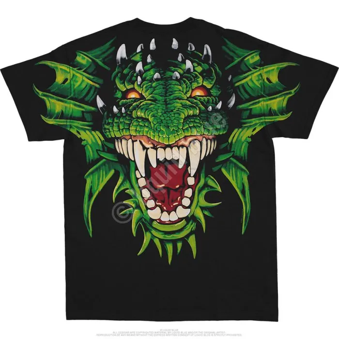 Liquid Blue TShirt Men Dragon Head Black TShirt
