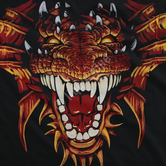 Liquid Blue TShirt Men Dragon Head Black TShirt