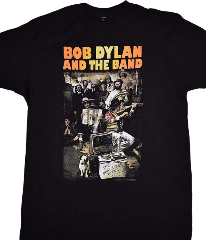 Liquid Blue TShirt Men Dylan Basement Tapes Black TShirt