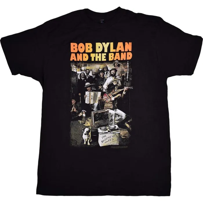 Liquid Blue TShirt Men Dylan Basement Tapes Black TShirt