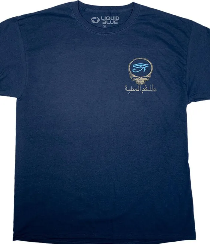 Liquid Blue TShirt Men Egyptian Crew Navy TShirt