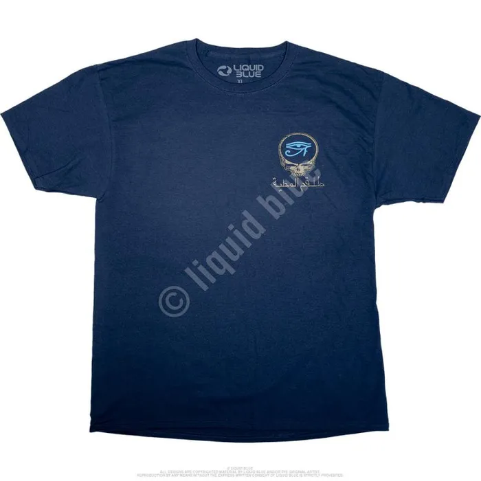 Liquid Blue TShirt Men Egyptian Crew Navy TShirt