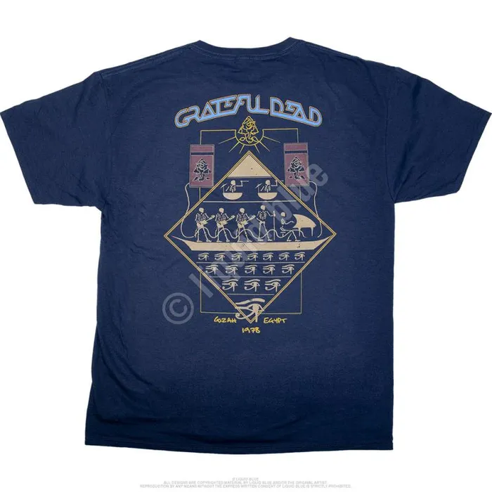 Liquid Blue TShirt Men Egyptian Crew Navy TShirt
