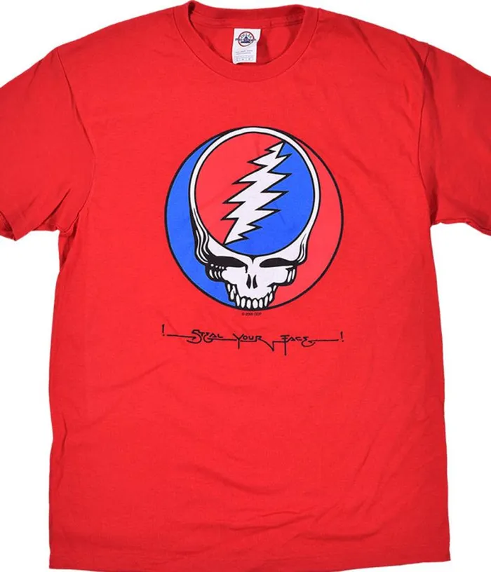 Liquid Blue TShirt Men GD Steal Your Face Red TShirt