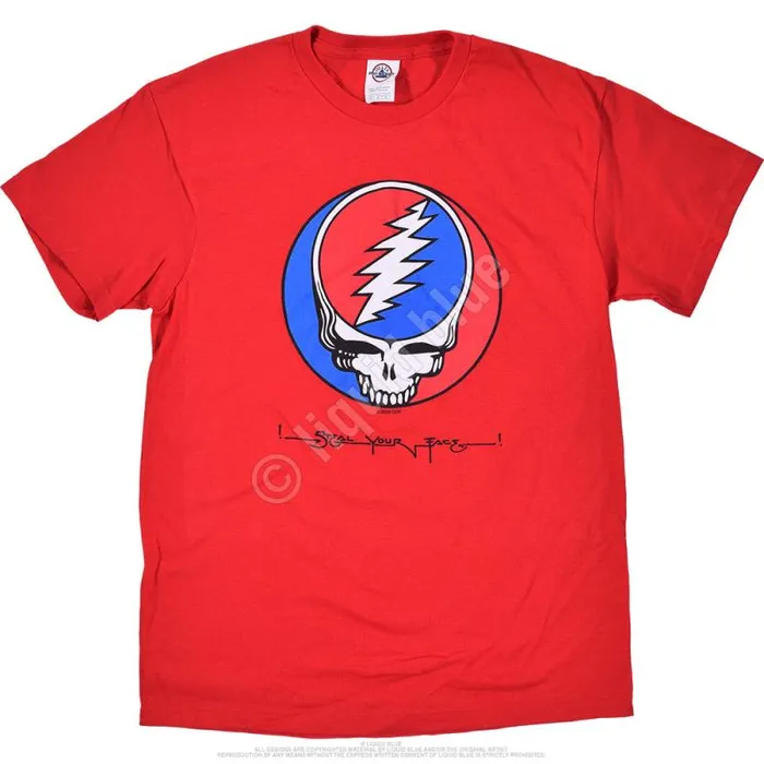 Liquid Blue TShirt Men GD Steal Your Face Red TShirt
