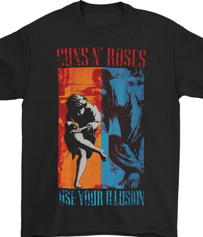 Liquid Blue TShirt Men GNR 91 Illusions Black TShirt