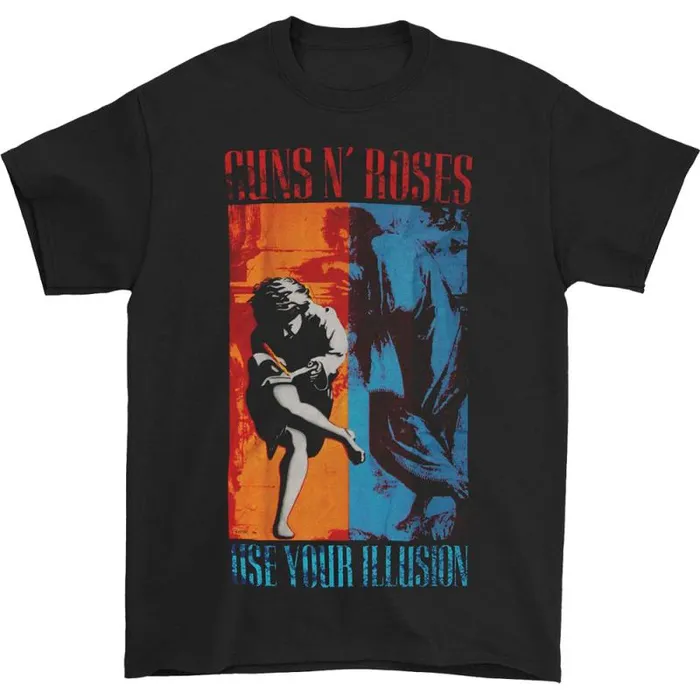 Liquid Blue TShirt Men GNR 91 Illusions Black TShirt