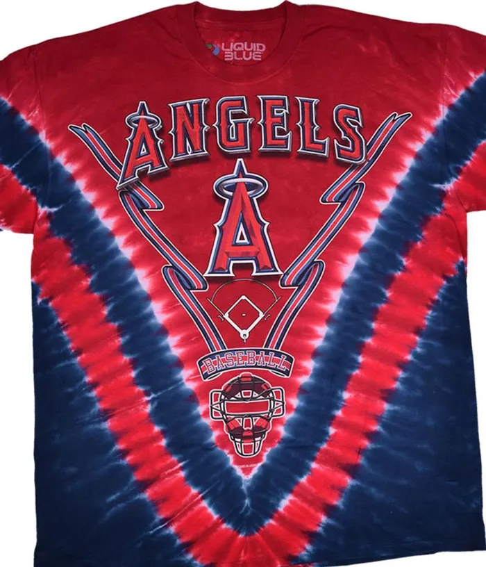 Liquid Blue TShirt Men Los Angeles Angels V TieDye TShirt