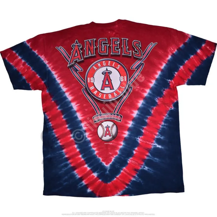 Liquid Blue TShirt Men Los Angeles Angels V TieDye TShirt