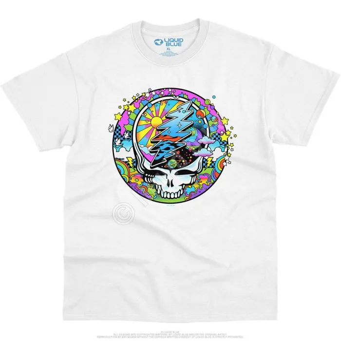 Liquid Blue TShirt Men Mod Max SYFace White TShirt