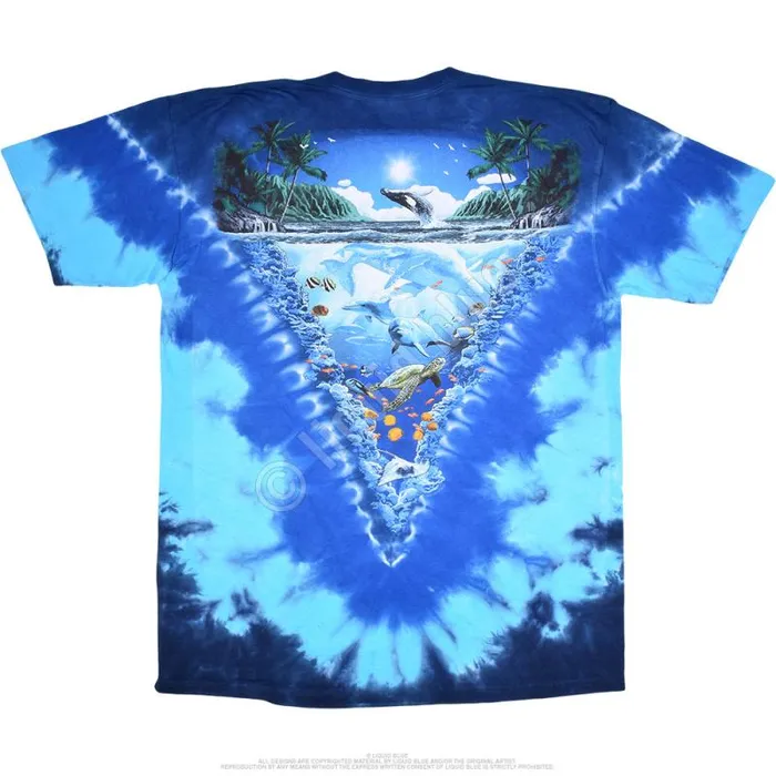 Liquid Blue TShirt Men Night Time Dive TieDye TShirt